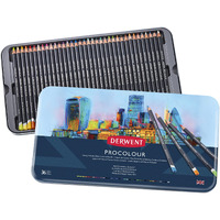 Derwent Procolour Colouring Pencils Tin, Drawing & Writing, Ideal For Colouring, Wax- Based, Professional Quality - 2302507 (Set Of 36), Ink Black