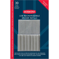 Derwent Usb Rechargeable Eraser Refills, 15 Large Erasers 5Mm And 15 Extra Fine Erasers 2.4Mm (Pack Of 30)