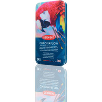 Derwent Chromaflow Coloured Pencils Tin, Vibrant & Blendable, Ideal For Drawing & Sketching, Wax-Based, Professional Quality - 2305857 (Set Of 24)