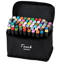Yaaxa Marker Pen Graphic, Permanent Marker Pens 60 Colors Alcohol Sketch Marker Dual Tip Art Marker Set For Design, Drawing, Colouring, Highlighting, Underlining, Black (60 Pcs)