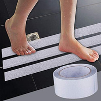 Kbzone 50Mm X 5 Meter Transperant Anti Skid Anti Slip Grip Tape For Stairs Waterproof Adhesive Caution Tape For Slippery Floors Staircase Ramps Indoor Carpet Outdoor Use Keeps You Safe, White