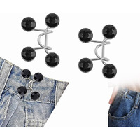 Tonity Pant Waist Tightener, Adjustable Waist Buckle Set, Extra Button For Jeans To Make Tighter, Instant Jeans Button Pins For Pants Jeans Skirts, (2, Black Diamond Waist Pin)