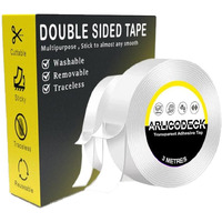 Hetvi Trend Arlicodeck Double Sided Adhesive Tape, Transparent Strong Adhesive Traceless Removable Washable And Reusable Anti Slip Tape For Home Supplies | 3 Meter
