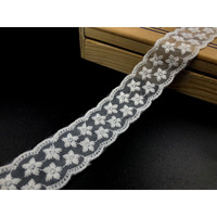 Orient Lace Craft White Organza Lace & Border Material On Tissue  3 Cm Trim For Suits, Sarees, Bridal, Diy Projects  10 Yards
