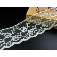Orient Lace Craft Off White Nylon Lace And Border Material Lace Trim For Sewing, Bridal Dress, Suits, Diy Projects, Clothing/Accessories - 10 Meter, Width : 6.5 Cm