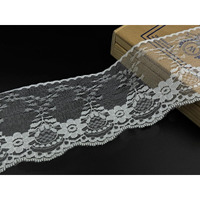 Orient Lace Craft White Nylon And Border Material Lace Trim For Sewing, Bridal Dress, Suits, Diy Projects, Clothing/Accessories - 10 Meters, Width : 8.5 Cm