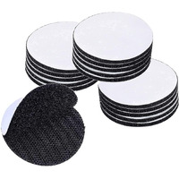 Vinsu Self Adhesive Double Sided Non Slip Anti Curling Interlocking Hook Tape Stickers For Carpets Mats Rugs Bed Sheets Pillows Sofa Mattress Couch Blankets, Round Velcro Tape Dots (Set Of 10)