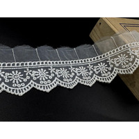 Orient Lace Craft White Organza Lace And Border Material For Suits,Saree(4 Cm) Qty 10 Yards,Used As Trims,Embroidery Lace,Applique,Sewing Supplies,Cotton Lace Work,Dupatta Lacebridal,Diy.