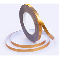 Xsource 50 Meters Tile Decoration Tape, Home Floor Wallpaper Waterproof Tiles, Tile Gap Tiles Stickers For Floor, Gap Sealing Self-Adhesive Tape Strip For Wall, Cabinet, Kitchen (Gold)