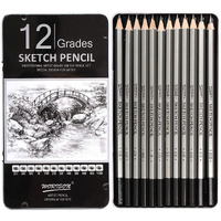 Worison Drawing&Sketching Pencil Set Of 12 Pc In Tin Box,Black