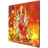 Rangbhar Sherawali Mata Photo Frame For Wall And Pooja Room, Worship Idol , No Glass, 11 Inch X 9 Inch ,Multicolor