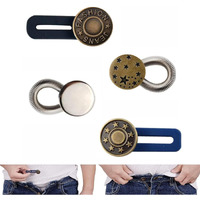 Baerfit Adjustable Waist Button Extender For Pants And Denim - Metal - Jeans Button Extender - 5 Pack - Accessory