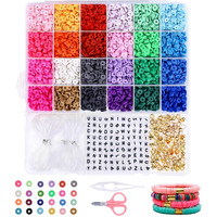 Greentime 4500Pcs Clay Beads,24 Color 6Mm Heishi Beads Round Flat Vinyl Disc Spacer Loose Beads With For Jewelry Making Necklace Bracelet