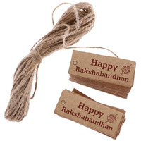 Atmiyamart Rakshabandhan Handmade Kraft Tag | Display Gift Tag For Rakhi Packing Box 50Pcs