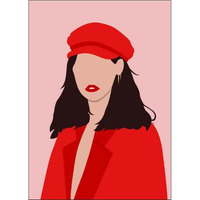 Atmiyamart Earrings Display Tag Card, Red Girl Paper Tag Decorative Jewelry Pack (3.5X2.5 Inch) 50Pcs