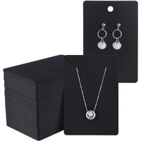 Zenomia Necklace Earring Display Cards Rectangle Hanging Dangle Holder Cardboard Tags For Jewelry Packing Ear Studs Storage Diy Accessories Material (Black) 50Pcs (4.3 X2.9Inch)