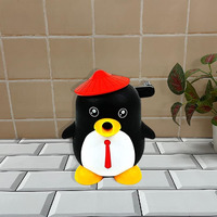 Shoppersduniya Cute Cartoon Penguin Shaped Pencils/Pencil Sharpener, Table Sharpener Machine School Stationary Gift For Kids Dust Compartment (Pack Of 1, Random Color Red,Pink,Purple And Orange)
