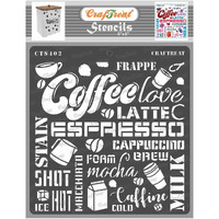 Craftreat Coffee Stencils Reusable - Coffee - Size: 6X6 Inches - Coffee Stencils Reusable - Quotes Stencils For Kitchen - Coffee Name Craft Stencils - Stencils For Coffee Art