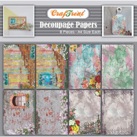 Craftreat Ethnic Decoupage Paper For Craft Vintage - Vintage Window And Gate - 8 Pcs - Size A4 - Vintage Decoupage Sheets - Vintage Print Decoupage Paper For Art And Craft