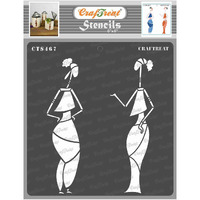 Craftreat African Women Stencil - Chatting - Size: 6X6 Inches - Tribal Figure Stencil - Tribal Art Stencil For Craft Stencils For Tribal - Stencils For Art And Craft