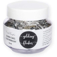 Craftangles Gilding Flakes (120 Ml) - Silver Moonlight, For Resin, Gilding, High Shine, Does Not Darken, Works With Gilding Glues