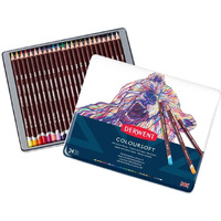 Derwent Coloursoft Colouring Pencils Tin (Set Of 24),Silver