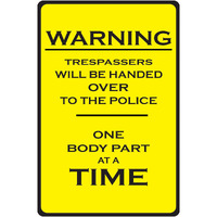 Inephos Warning Trespassers Will Be Handed To Police Funny Poster (12 X 18 Inch)