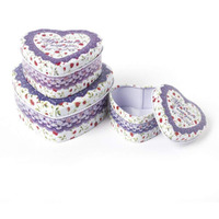 Ez Life 3 Pc Heart Shape Tin Container (Mix Colors)
