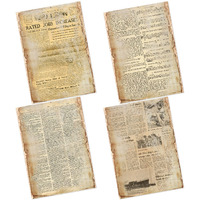 Craftangles Decoupage Paper Pack - Old Newspaper (A4) - 4 Sheets