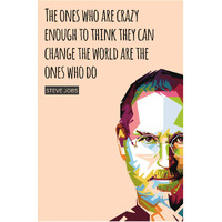 Inephos Laminated Vinyl Print Steve Jobs The Ones Who Are Crazy Enough Inspirational Print Poster (24 X 36 Inch; Large; Bronze)