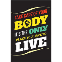 Inephos Take Care Of Your Body Fitness Poster | Gym Motivation Posters (Size: 24 Inch X 36 Inch, Large, Laminated Vinyl Print)