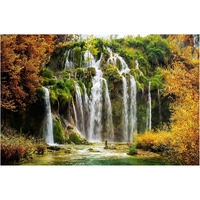 My D Square Vinyl, Nature Waterfall Wall Poster For Living Room Bedroom Size 36 X 24 Inch Self Adhesive Wall Art Dnp101