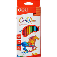 Deli Run Wood Free Color Pencils, 12 Shades Color Pencils For Art Craft Work, Students, Professionals, Beginners, Color Pencils For Drawing, Sketching, Colouring, Colour Pencil For Gift