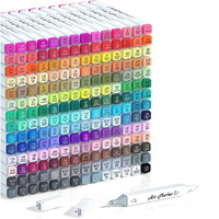 Parssufy Alcohol Art Markers Set - Dual Tip Brush Pens & Chisel For Drawing - 100 Pcs Multicolor Set For Kids, Adults