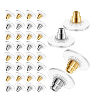 Elrose - 150Pcs Earring Back Stopper (50+50+50) - Earrings Hook - Golden Silver & Elastic Rubber Earrings Stopper Back (Znx-84_Earrings_Back_Stopper)
