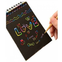 Worison A5 Size Colorful Scratch Drawing Papers, 10 Sheets And 1 Scratch Tool 20 X 15 Cms