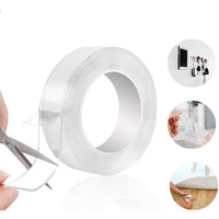 Unique Store Reusable Nano Adhesive Tape - Strong, Washable, And Multifunctional Double-Sided Tape For Home, Office, And Diy Projects - Suitable For Smooth Surfaces Like Glass, Metal, And Tile - Traceless And Removable - 3M (White)