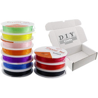 Diy Crafts Design No # 5, Pack Of 10 Rolls, Colorful Jewelry Making Multi Purpose Elastic Stretch String Cord C(Design No # 5, Pack Of 10 Rolls)