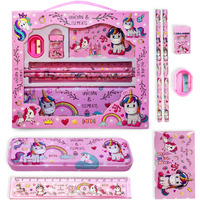 Funblast Unicorn Stationery Set For Girls - Pencil Pen Book Eraser Sharpener, Kawaii Stationery For Kids, Stationary Kit Set For Girls, Birthday Return Gift For Kids (Multicolor)