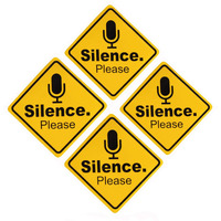 Esplanade Silence Please Sign Sticker Decal - Easy To Mount Weather Resistant Long Lasting Ink (Size -5.5"X5.5")