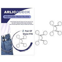 Arlicodeck Adjustable Waist Buckle || Adjustable Waist Buckle Extender Jeans Buttons || Jeans Buttons Pins Replacement No Sew Instant Button Detachable (2)