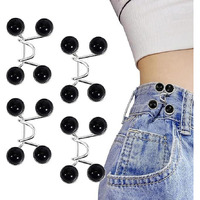 Buymz 4 Sets Jeans Button Pant Waist Tightener, Instant Jeans Button Pins For Loose Jeans, Button Adjuster For Pants, Jeans, Skirts, Sleeves, No Sewing Required (Sets Of 4)