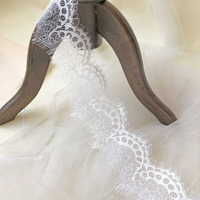 Orient Lace Craft White Scallop Net Lace Nylon Flower Eyelash Lace Trim Ribbon Sewing Dress Skirt Burkha Home Decor Diy Handicrafts.