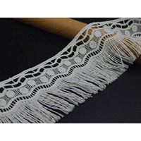 Orient Lace Craft White Lace And Border Material For Women's Suits, Saree & Dupatta, Tassel Lace, Jhallar Lace Qty 5 Meter Sewing Supplies, Cotton Lace Work, Diy (Size 7 Cm)