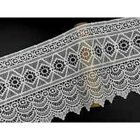 Off White Lace And Border Material For Suits,Saree & Dupatta (Size 13.5 Cm) Qty 5 Yards,Used As Trims,Borders,Embroidery Lace,Applique,Fabric Lace,Sewing Supplies,Cotton Lace Work,Diy.