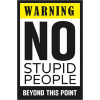 Inephos Paper People Warning - No Stupid People Funny Poster, Multicolour, 12 Inch X 18 Inch