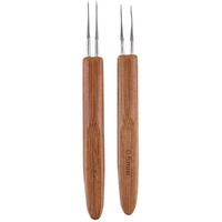 Artibetter 2Pcs Dreadlock Crochet Hook Tool,Bamboo Dreadlocks Needle Weaving Crochet Include 2 Hooks For Braid Craft(0.5Mm,0.75Mm)