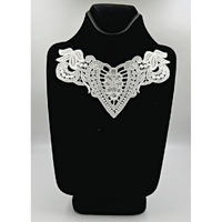 White,Vintage Dyeable Hand Crafted Embroidered Rayon Heart Shape Inspired Neck Lace Patch | Material For Lace Jewelry,Scrap Book,Suits,Shirts,Dresses Qty 1 Piece ,Used As Trims,Borders,Designer Embroidery Patch,Applique,Sewing Supplies,Diy Art & Craft .