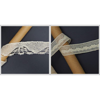 Orient Lace Craft Beige Color Cotton Crochet Lace Combo Of 2 Designs Qty 5 Mtr Each Design For Drsses,Suits,Art & Craft,Diy Projects,Gifts Packing,Hair Accessory,Footwear,Home Furnishing Etc.