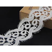 Orient Lace Craft White Lace And Border Material (6.5 Cm) Qty 5 Yard,Used As Trims,Saree Borders,Embroidery Lace,Applique,Fabric Lace,Sewing Supplies,Cotton Lace Work,Dupatta Lace Bridal,Diy.
